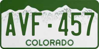 CO license plate AVF457
