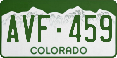 CO license plate AVF459