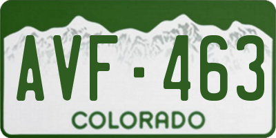 CO license plate AVF463