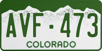 CO license plate AVF473