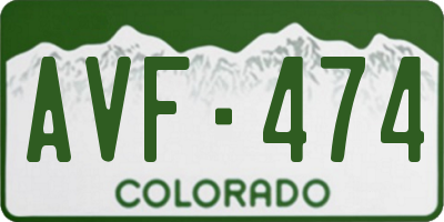 CO license plate AVF474
