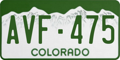 CO license plate AVF475