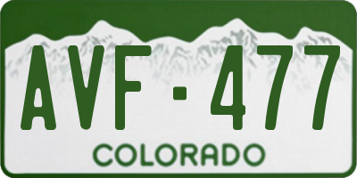 CO license plate AVF477