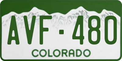 CO license plate AVF480