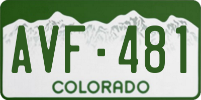 CO license plate AVF481