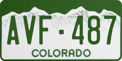 CO license plate AVF487