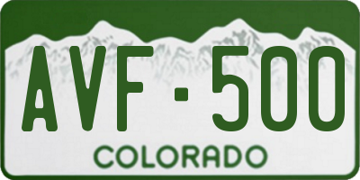 CO license plate AVF500