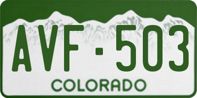 CO license plate AVF503