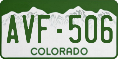 CO license plate AVF506