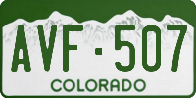 CO license plate AVF507