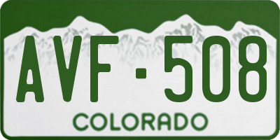 CO license plate AVF508