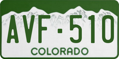 CO license plate AVF510