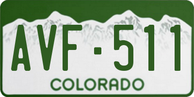 CO license plate AVF511