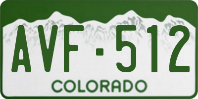 CO license plate AVF512