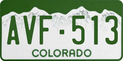 CO license plate AVF513