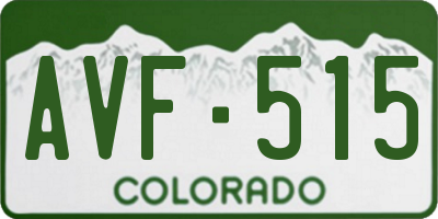 CO license plate AVF515