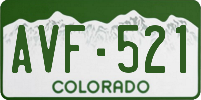 CO license plate AVF521