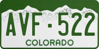 CO license plate AVF522