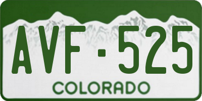 CO license plate AVF525