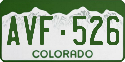 CO license plate AVF526