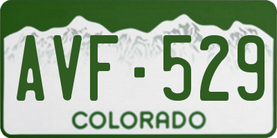 CO license plate AVF529