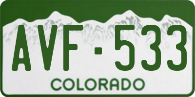 CO license plate AVF533
