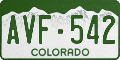 CO license plate AVF542