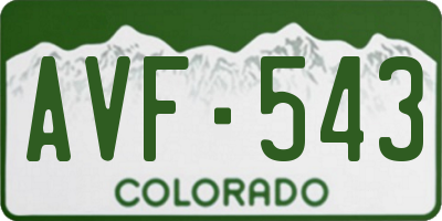 CO license plate AVF543