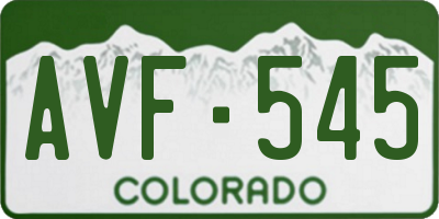 CO license plate AVF545