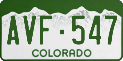 CO license plate AVF547