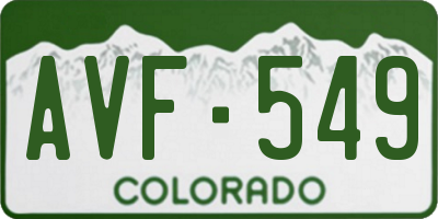 CO license plate AVF549