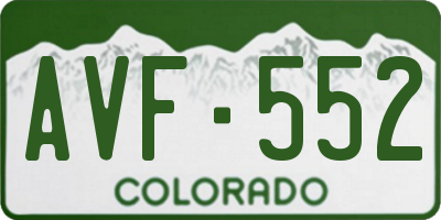 CO license plate AVF552