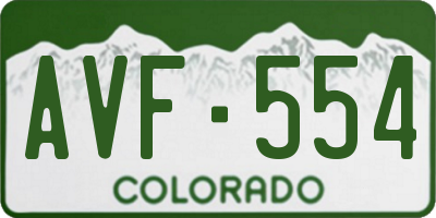 CO license plate AVF554