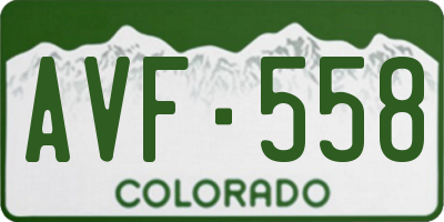 CO license plate AVF558