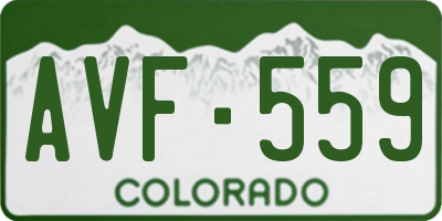 CO license plate AVF559