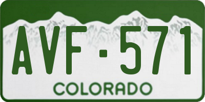 CO license plate AVF571