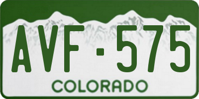 CO license plate AVF575