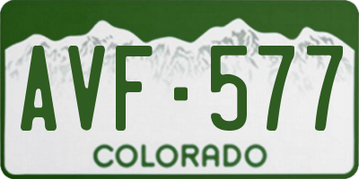 CO license plate AVF577