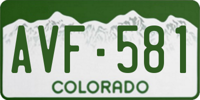 CO license plate AVF581