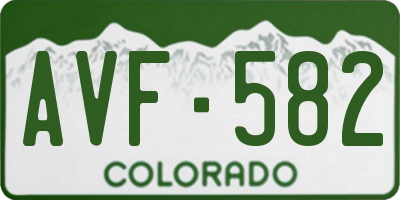 CO license plate AVF582