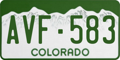 CO license plate AVF583