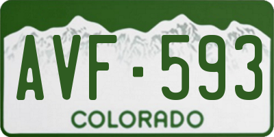CO license plate AVF593