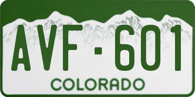 CO license plate AVF601