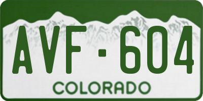 CO license plate AVF604