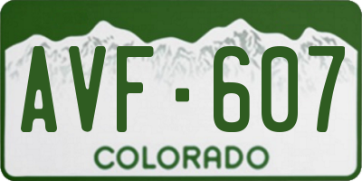 CO license plate AVF607