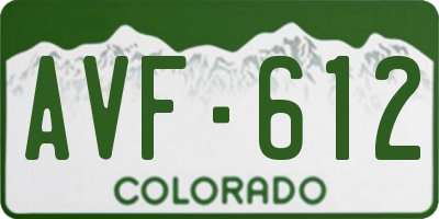 CO license plate AVF612
