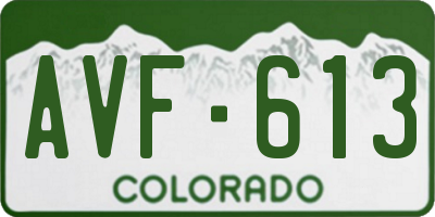 CO license plate AVF613