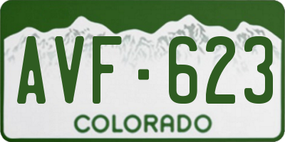 CO license plate AVF623