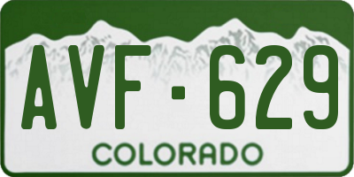 CO license plate AVF629