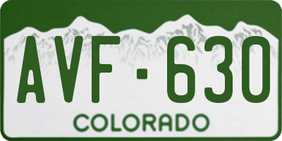 CO license plate AVF630